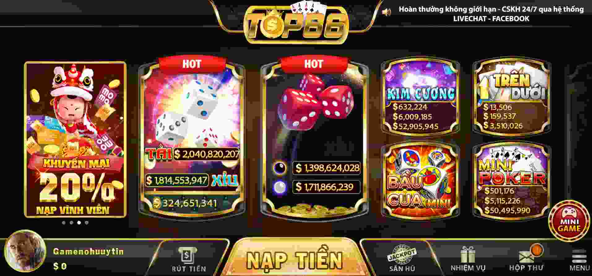 Khuyến mãi hoàn tiền 1% cho hạng 8Xbet, không giới hạn mức tối đa - 8Xbet